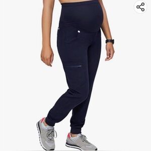 Navy blue maternity figs set